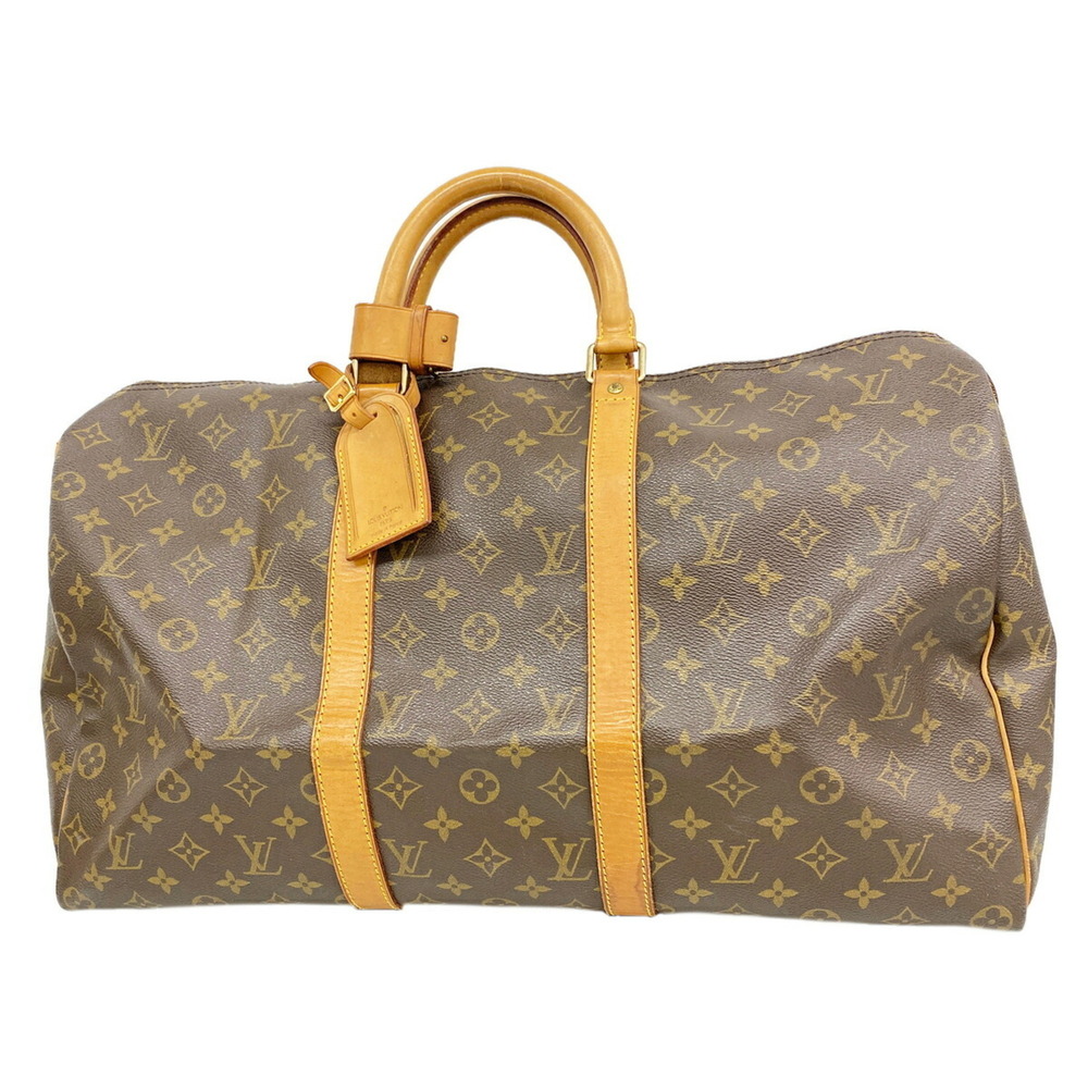 LOUIS VUITTON Brown Monogram Keepall 50 Boston Bag